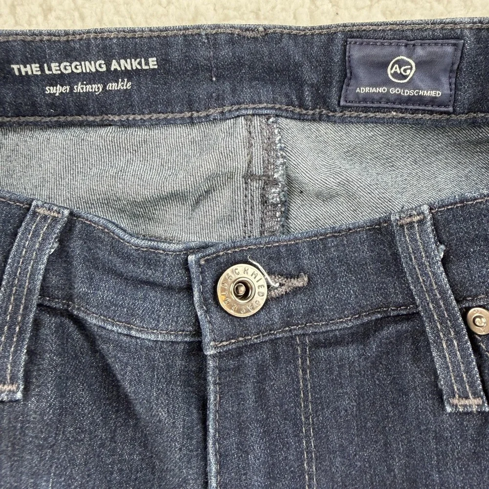 AG Adriano Goldschmied The‎ Legging Ankle Jeans Womens 27 Blue Low Rise Skinny